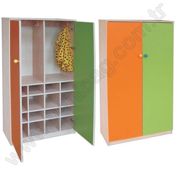 Shoe Cabinet and Cloth Hanger 32 People 160x180x37 Cm